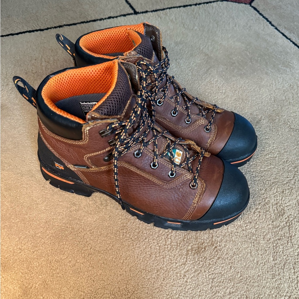 Timberland PRO Brown and Black Safety Boots with Rugged Lacing